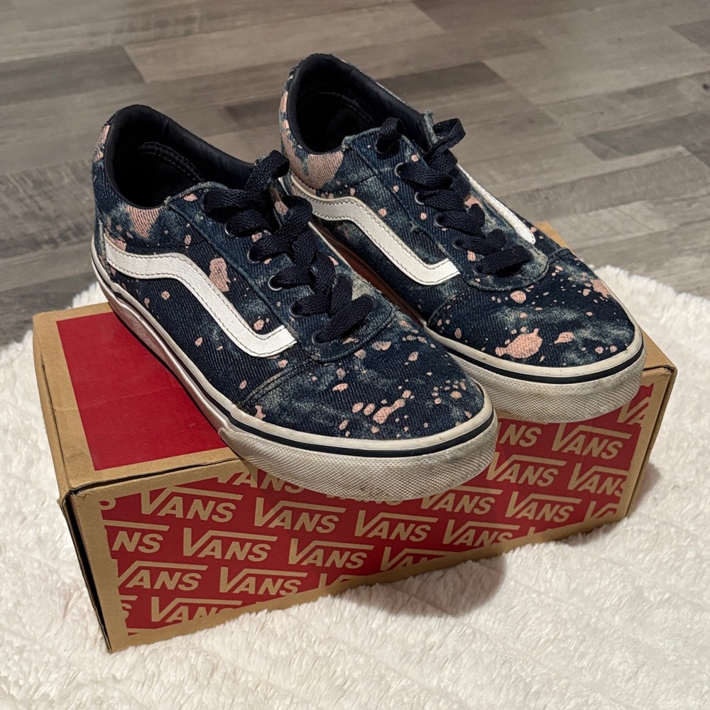 Vans Kids' Blue and Pink Splatter Sneakers